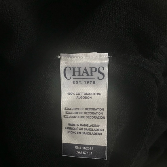 CHAPS Big Men's 2XL Black & Red USA Flag Thick 100% Cotton 1/4 Zip Sweater NWT - Picture 15 of 16